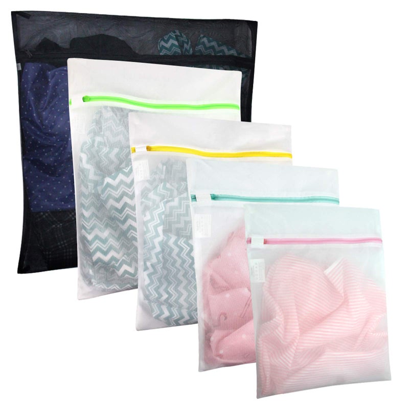 GOGOODA Laundry Bags Mesh Wash Bags for Washing Machine and Delicates, Lingerie, Clothes, 5 Set(White, 1XL,2L,2M) - Image 1